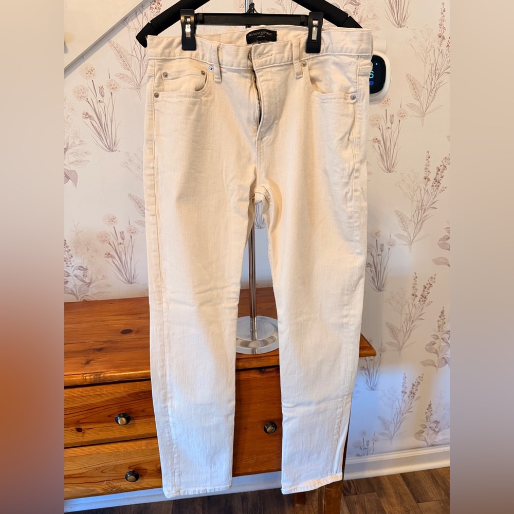 Men’s Banana Republic Skinny Fit White Jeans / Size 34x32